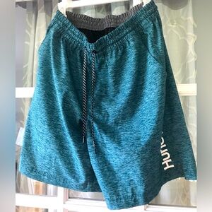 Hurley XL men’s blue-green space dye swim trunks shorts in EUC no defects
